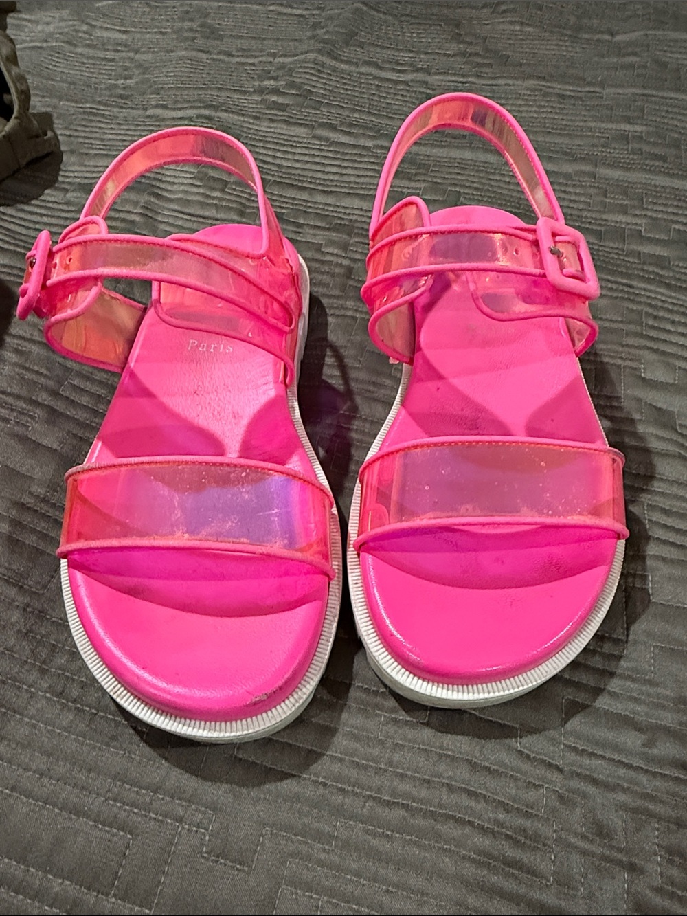 Christian Louboutin Hot Pink Jelly Strap Sandals